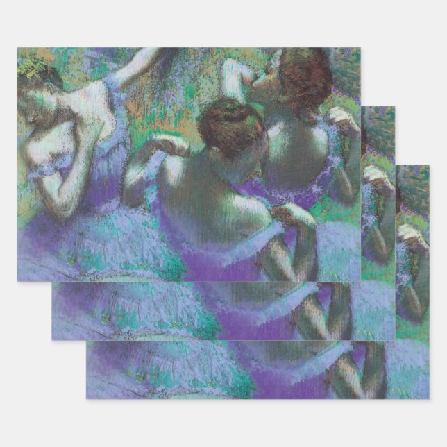 Feuille De Papier Cadeau Danseuses bleues par Edgar Degas, Impressionnisme  (Lot)