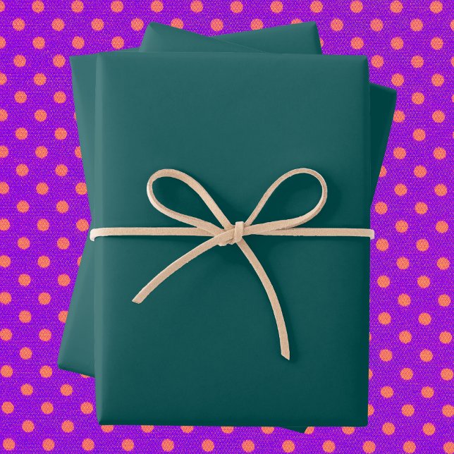 Feuille De Papier Cadeau Dark Teal Solid Color (Créateur téléchargé)