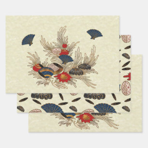 Feuille De Papier Cadeau Déco océan asiatique