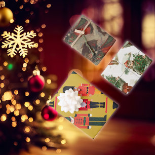 Feuille De Papier Cadeau Décor de Noël Vintage