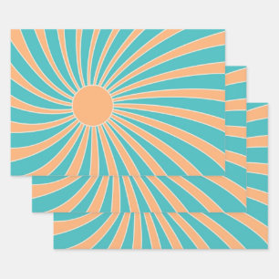 Feuille De Papier Cadeau Décor de solarium de style bracelet et turquoise