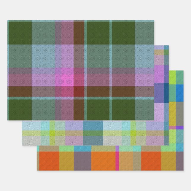 Feuille De Papier Cadeau  Decorative Plaid (Lot)