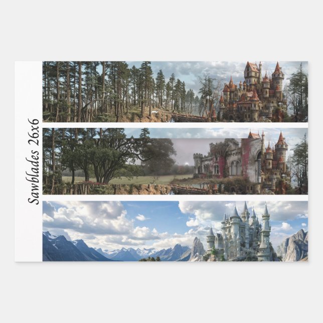 Feuille De Papier Cadeau Decoupage Castle Ireland for Signs & Handsaws  (Devant)