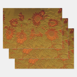 Feuille De Papier Cadeau Découpage Conception de l'art floral Orange de to