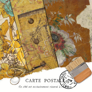 Feuille De Papier Cadeau Découpage de texture rustique élégante vintage