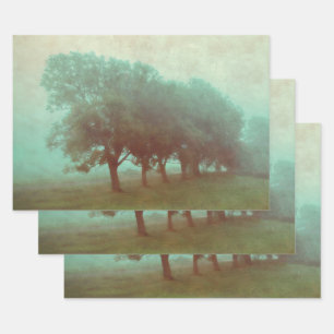 Feuille De Papier Cadeau Découpage du paysage de la texture Turquoise Vinta