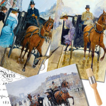 Découpage équestre pour femme vintage Paris Horse