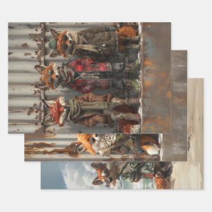 Feuille De Papier Cadeau Découpage Fantaisiste Malicieux Bretz FoxBrothers