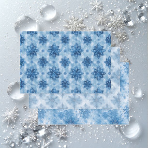 Feuille De Papier Cadeau Découpage Flocons de Neige Hiver Conte de Fées Ble