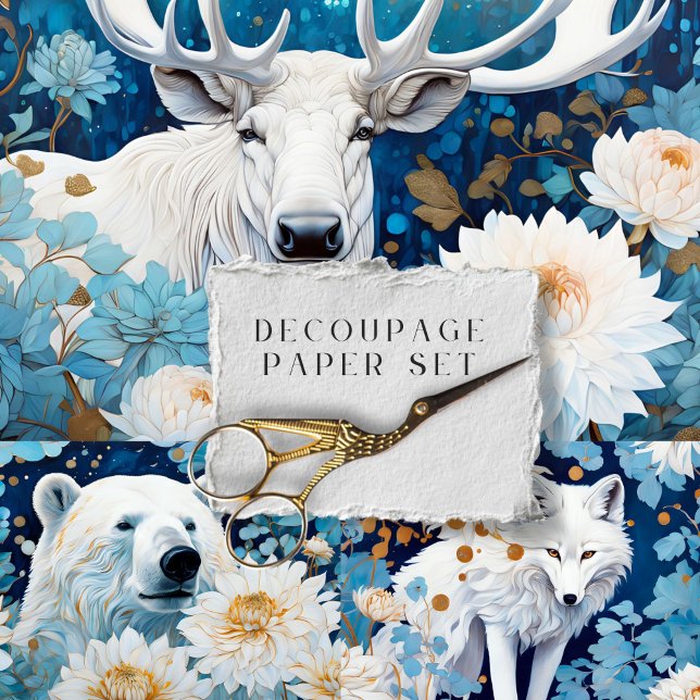 Feuille De Papier Cadeau Découpage rustique de l'ours de renard d'orignal (Créateur téléchargé)