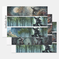 Découpe de forêt gothique au clair de lune et scie
