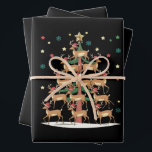 Feuille De Papier Cadeau Deer Christmas Tree Drôle Vacances Cute Reindeer<br><div class="desc">Deer Christmas Tree Drôle Vacances Cute Reindeer</div>