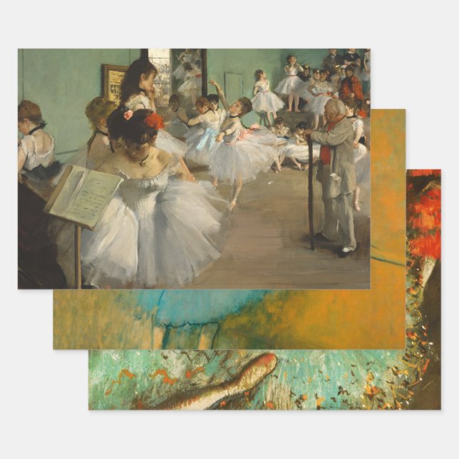 Feuille De Papier Cadeau Degas Dance Class Ballet Dancers Ballerina Art (Lot)