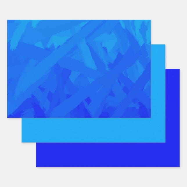 Feuille De Papier Cadeau Dégradé bleu Abstrait (Lot)