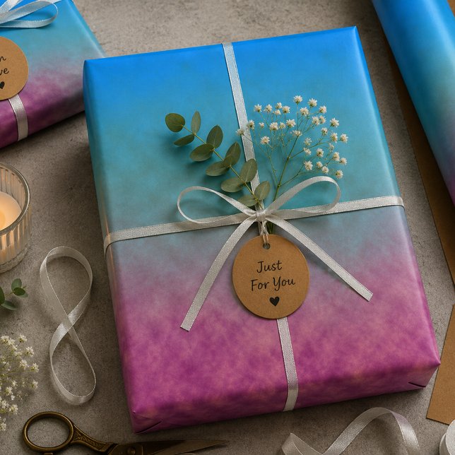 Feuille De Papier Cadeau Dégradé Céleste (Créateur téléchargé)