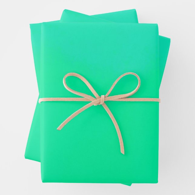 Feuille De Papier Cadeau Dégradé de vert de printemps  (En situation)
