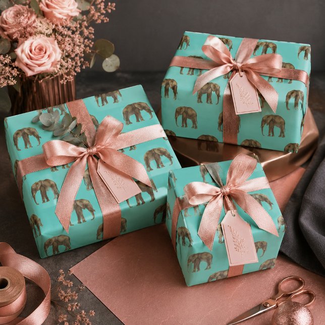 Feuille De Papier Cadeau Délice d'Éléphant Mignon (Créateur téléchargé)