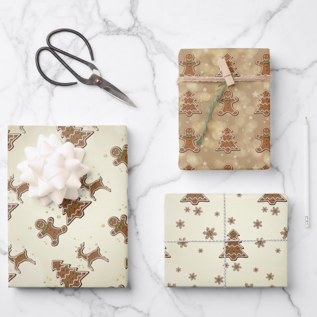 Feuille De Papier Cadeau Délicieux pain d'épices Motif (Recto)