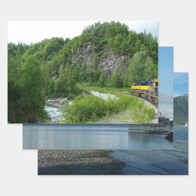 Feuille De Papier Cadeau Denali Express Alaska Train Vacation Photographie (Lot)