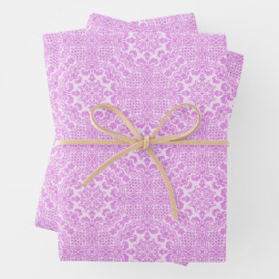 Feuille De Papier Cadeau Dentelle rose