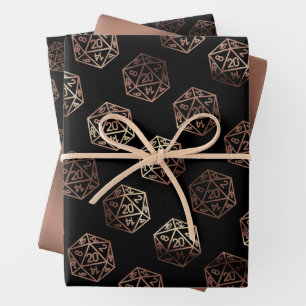 Feuille De Papier Cadeau Dés RPG Cuivre Fantasy Retro Tabletop PnP Joueur