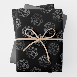 Feuille De Papier Cadeau Dés RPG Jeu de société rétro Fantasy École vinta