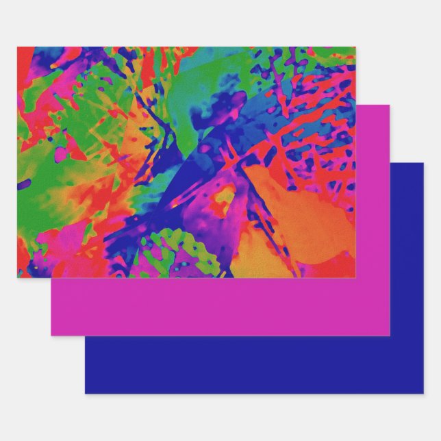 Feuille De Papier Cadeau Design abstrait de Punk Rock. (Lot)