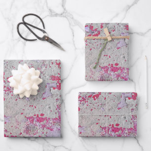 Feuille De Papier Cadeau Design de peinture à craquage rouge et blanc