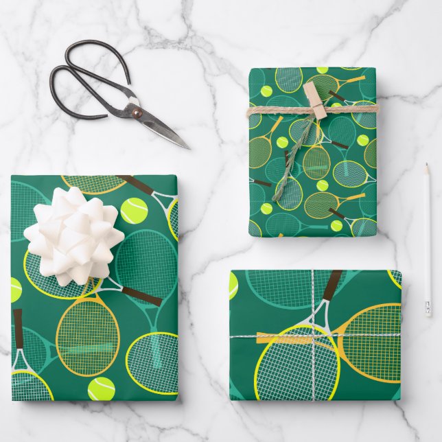 Feuille De Papier Cadeau Design de tennis (Recto)