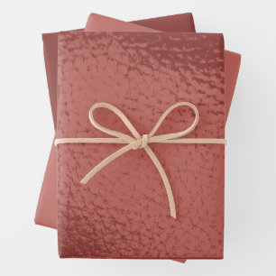 Feuille De Papier Cadeau Design en cuir Faux Bronze Riche