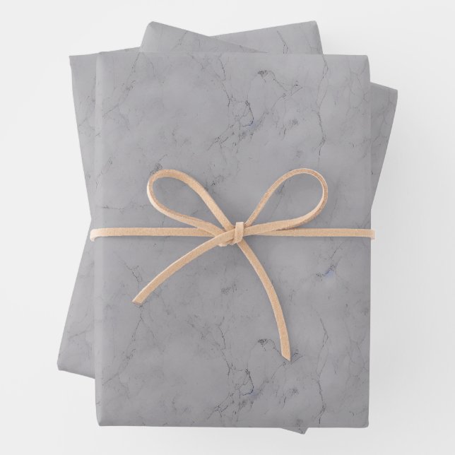 Feuille De Papier Cadeau Design en marbre blanc - Unique blanc blanc (En situation)