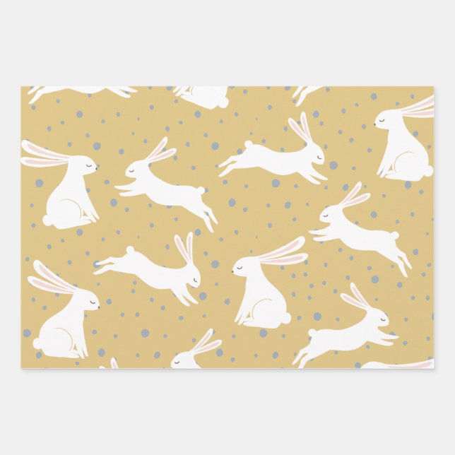 Feuille De Papier Cadeau Design Motif de lapin mignon (Devant)