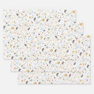 Feuille De Papier Cadeau Design Motif Terrazzo