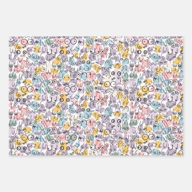 Feuille De Papier Cadeau design pastel (Devant)