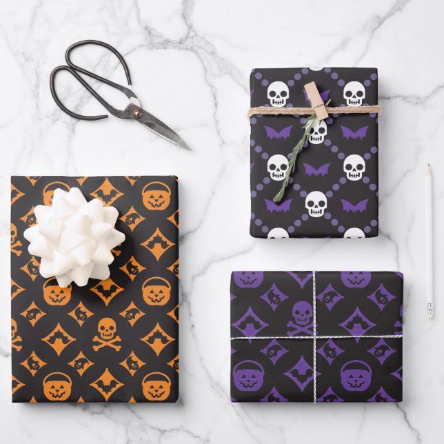 Feuille De Papier Cadeau Designer Variety Halloween! Vuitton & Gucci (Recto)