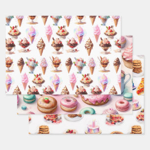 Feuille De Papier Cadeau Desserts décadents