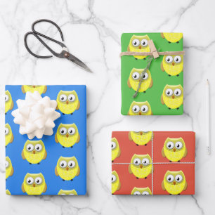 Feuille De Papier Cadeau Dessin de bébé hibou