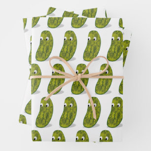 Feuille De Papier Cadeau Dessin de cornichon de dessin animé mignon