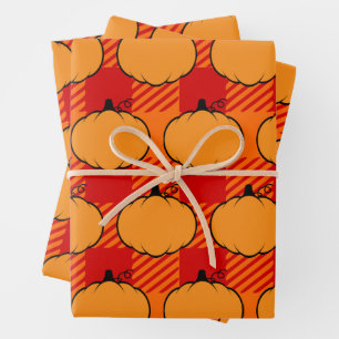 Feuille De Papier Cadeau Dessin du Citrouille de Thanksgiving