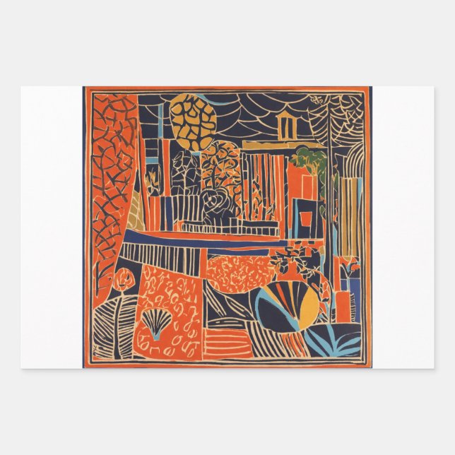 Feuille De Papier Cadeau dessiner l'art abstrait, (Devant 3)