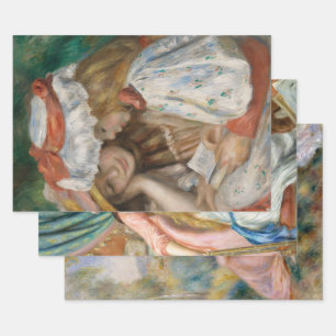 Feuille De Papier Cadeau Deux Filles Découpage Trio Set, Renoir Art