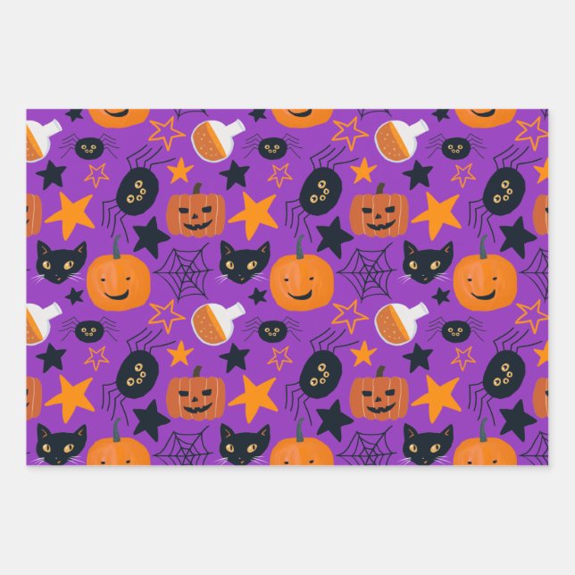 Feuille De Papier Cadeau d'Halloween très Éffrayant (Devant)