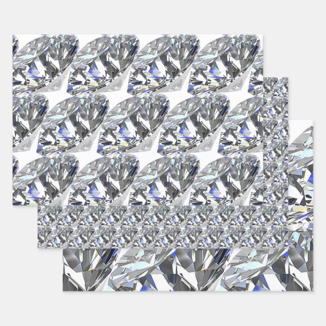 Feuille De Papier Cadeau Diamants élégants (Lot)