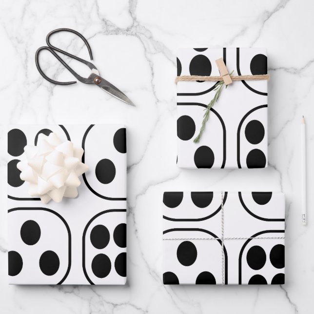 Feuille De Papier Cadeau Dice Roll fête d'anniversaire (Recto)