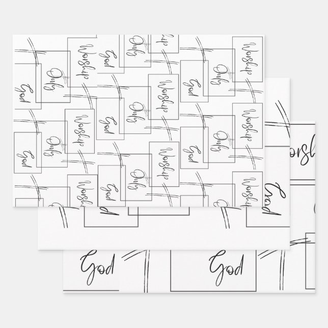 Feuille De Papier Cadeau Dieu seul (Lot)