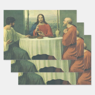 Feuille De Papier Cadeau Dîner de gala à Emmaüs avec Jésus-Christ