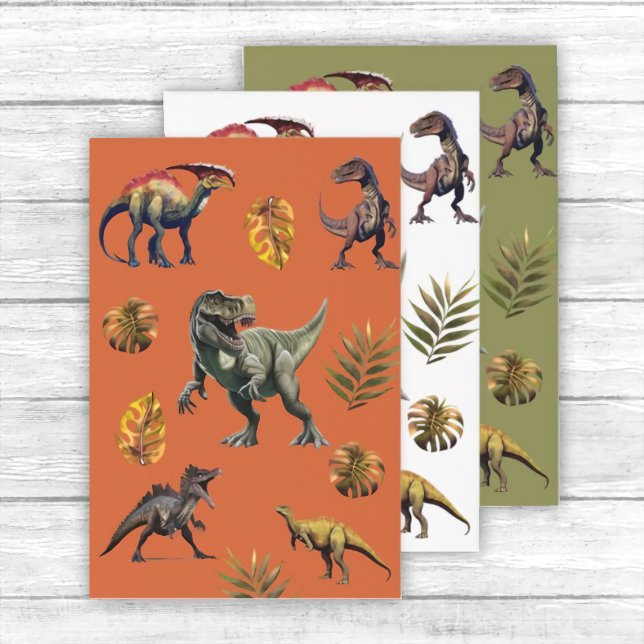 Feuille De Papier Cadeau Dinosaur fête d'anniversaire (Créateur téléchargé)