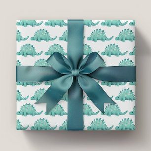 Feuille De Papier Cadeau Dinosaur Stegosaurus Anniversaire de enfant