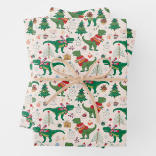 Feuille De Papier Cadeau Dinosaures dans Sweaters Motif de Noël