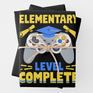 Feuille De Papier Cadeau Diplôme de joueur de jeux vidéo niveau élémentaire